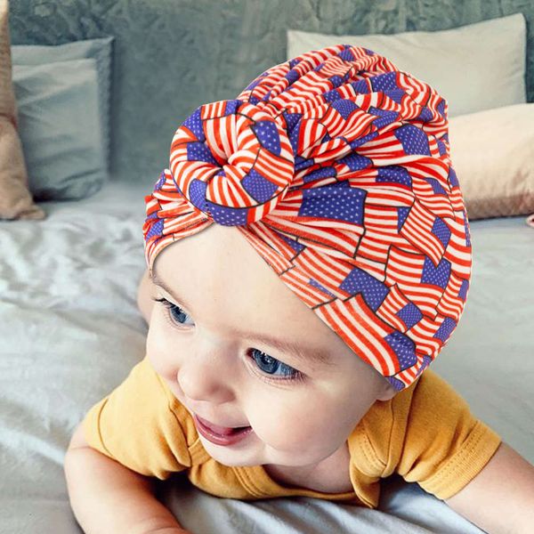 

2021 fashion baby hat american flag patriotic day knot pullover fetal indian, Yellow