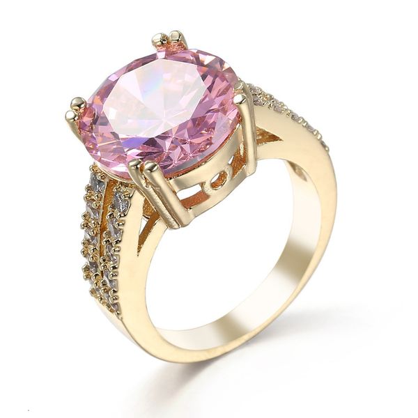 

fashion accessories women's creative pink zircon ring, Slivery;golden