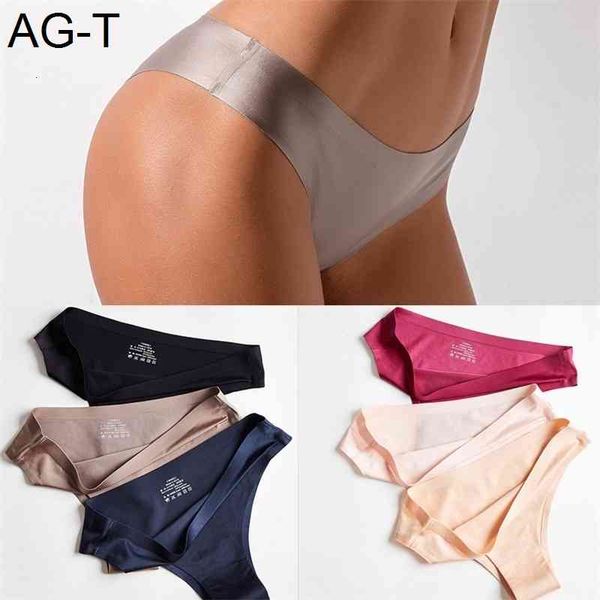 

seamless panties women nylon ultra-thin g-string thongs low rise lingerie ice silk briefs lady underwear plus size, Black;pink