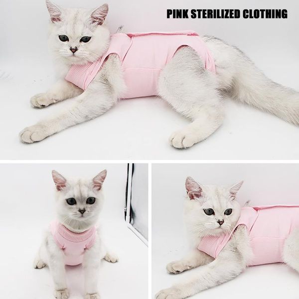 

cat costumes pink pet posrative care clothes pure cotton cute breathable spring and summer weaning physiological vest x8
