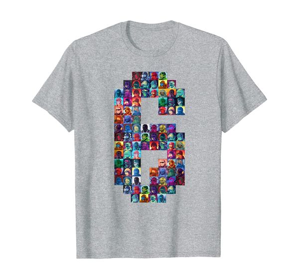 

number 6 t-shirt men women, White;black