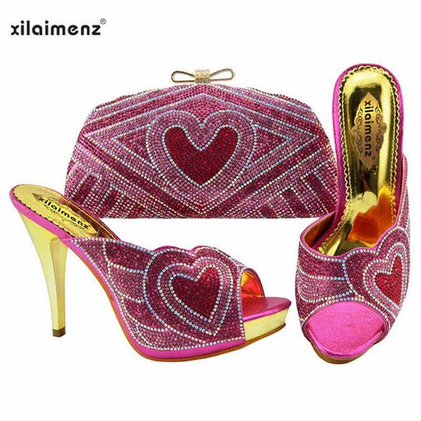 

dress shoes shop 40% discount fuchsia color 2021 arrival super high italian ladies with matching bag suqare heel crystal, Black
