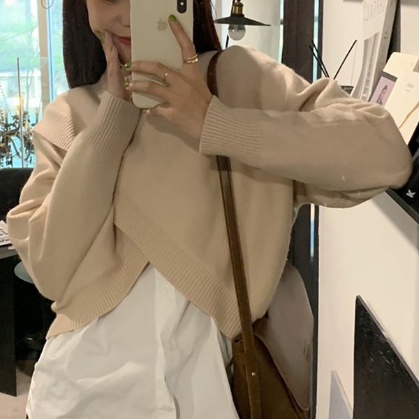 

women's sweaters long-sleeve knit shirt with long-sleeve sleeve sleek, raggedy interiors, half-turtleneck high-fashion soft casual s ju, White;black