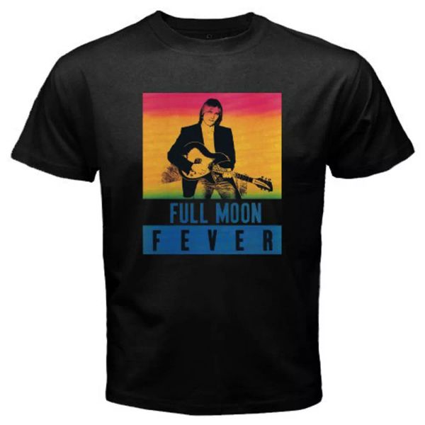 

new tom petty full moon fever logo men's black t-shirt size s-3xl, White;black