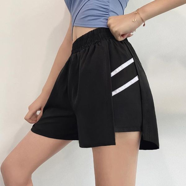 

yoga outfit women gym double shorts side stripe running breathable quick dry cycling workout fitness sportwear