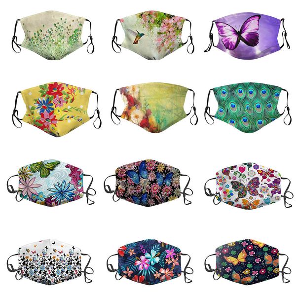

color cotton printed mask dust-proof cloth flower pattern