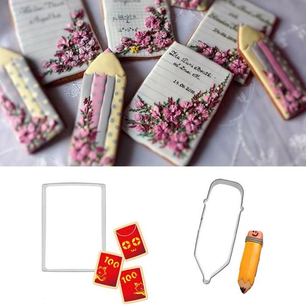 

baking moulds 1pcs patisserie reposteria book pen mold metal cookie cutters sugar fondant cake decor tools cupcake chocolate biscuit mould d