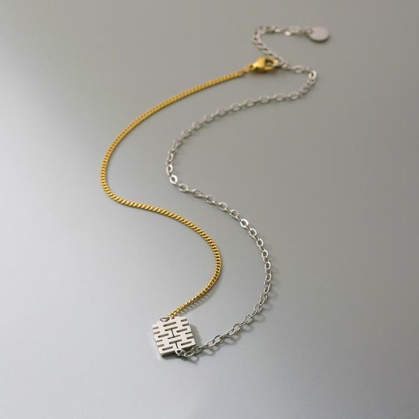 

pendant necklaces couple jewelry stainless steel chinese character xi charm means double happiness luck for men female wedding gifts, Silver