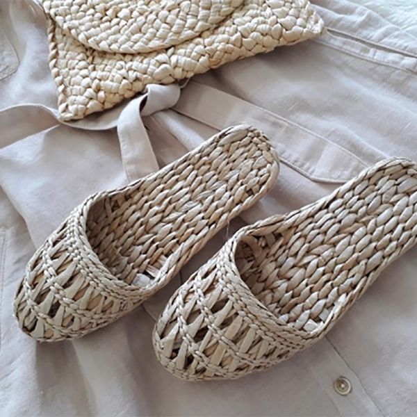 

slippers 2021 couple shoes summer fashion home straw handmade chinese style comfortable sandals cxlk3, Black