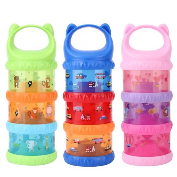 

storage bottles & jars formula milk box portable plastic three layer print powder dispenser food container for kid baby gift