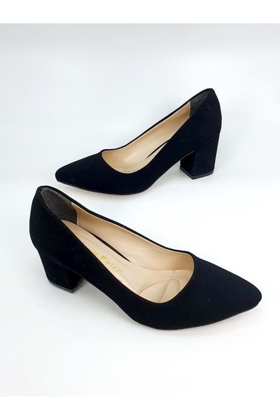 

women's stiletto shoes-black nubuck-37 dress shoes