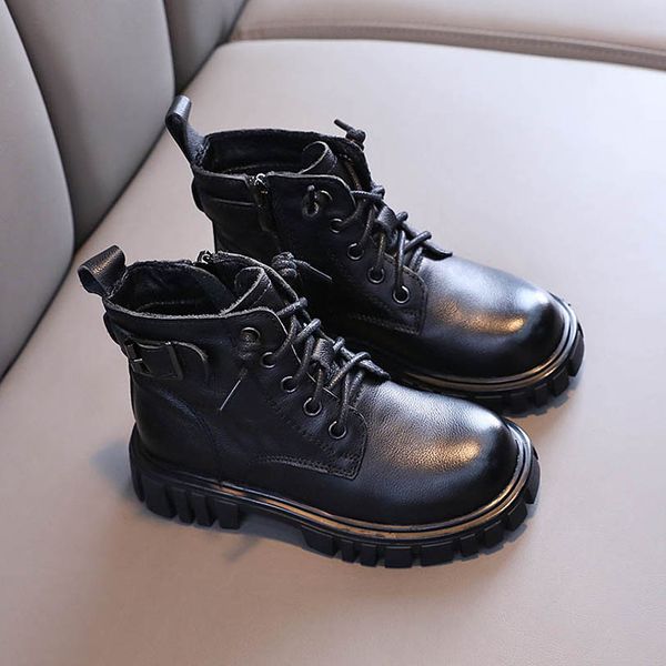 

childrens boots kids shoes baby girls autumn winter boys ankle boot children cowhide moccasins soft footwear wear b7749, Black;grey