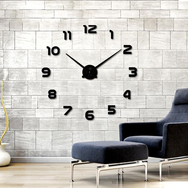 

acrylic mirror stickers home decoration living room quartz needle wall clocks