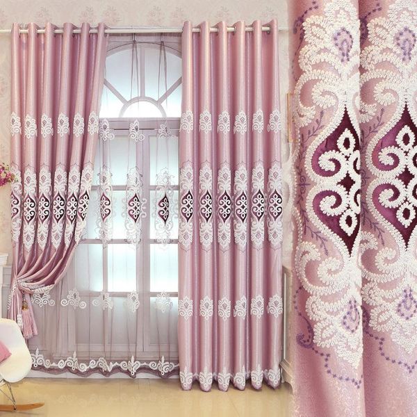

european-style high-end embroidered curtains living room dining bedroom blackout floor-to-ceiling curtain & drapes