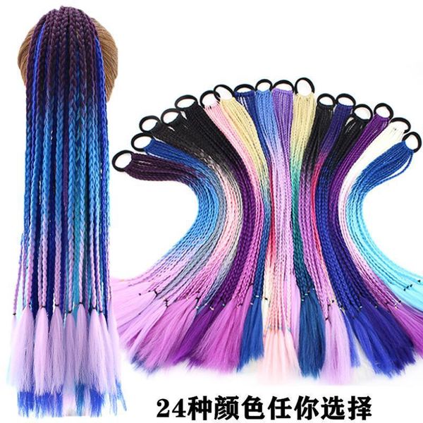

twist wig bandage type ponytail ethnic color pigtail dirty braid, Black