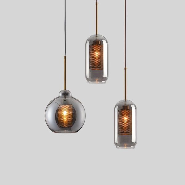

pendant lamps loft modern light glass ball hanging lamp kitchen fixture dining hanglamp living room luminaire wf1010