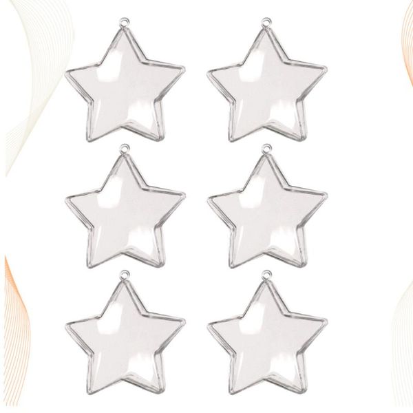 

gift wrap 6pcs candy boxes transparent star shape storage box container for wedding party