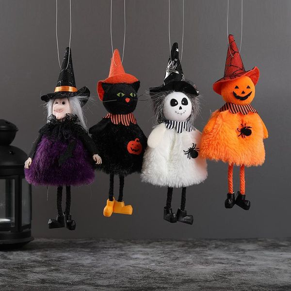 

decorative objects & figurines halloween pendant ghost festival bar pumpkin witch ornaments broom haunted house street garland party decorat