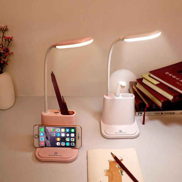 

table lamps led lamp usb recharg small fan touch dimming children adjust reading learning bedside bedroom