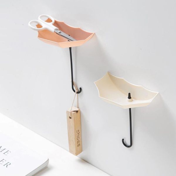 

Wall Sticker Hook 6Pieces/set Of Cute Umbrella Wall-mounted Keychain Storage Box Towel Hooks & Rails