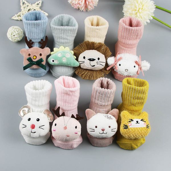 

baby socks cartoon newborn booties girls boys accessories infant wear cute toddler clothes b7575, Pink;yellow