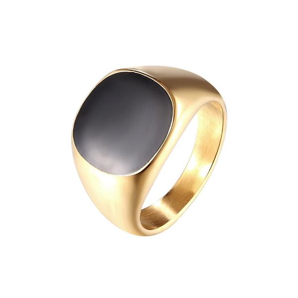 

wedding rings titanium steel 14k gold lovers ring index finger wide edition hand jewelry with black light surface, Slivery;golden