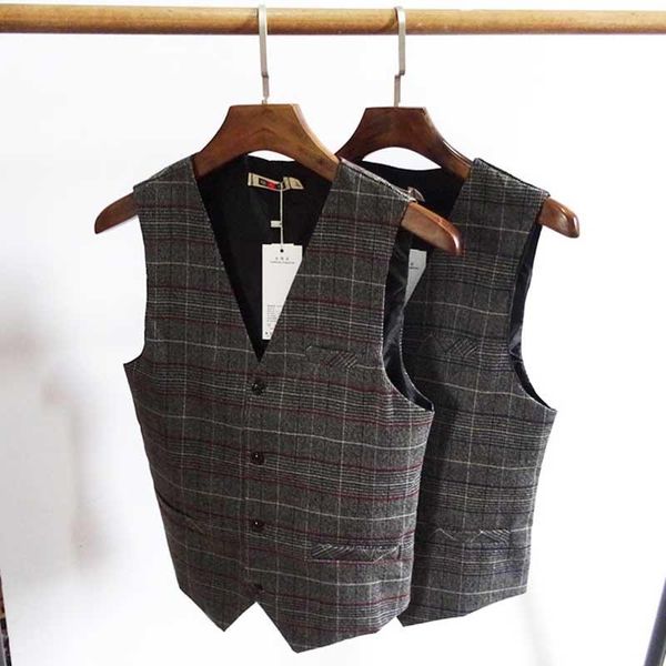 

men's vests 4 season plaid suit vest korean version for men casual business waistcoat sleeveless wedding man clothing plus size, Black;white