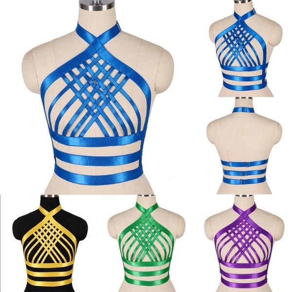 

bras sets elastic bondage bra harness fashion adjust waist suspender belt pole dance rave costume fetish erotic lingerie garter, Red;black