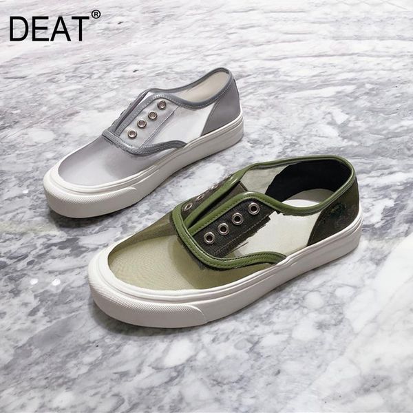 

dress shoes [deat]2021 round toe shallow organza mesh hollow out breathable single thick bottom women spring autumn fashion 10i535, Black