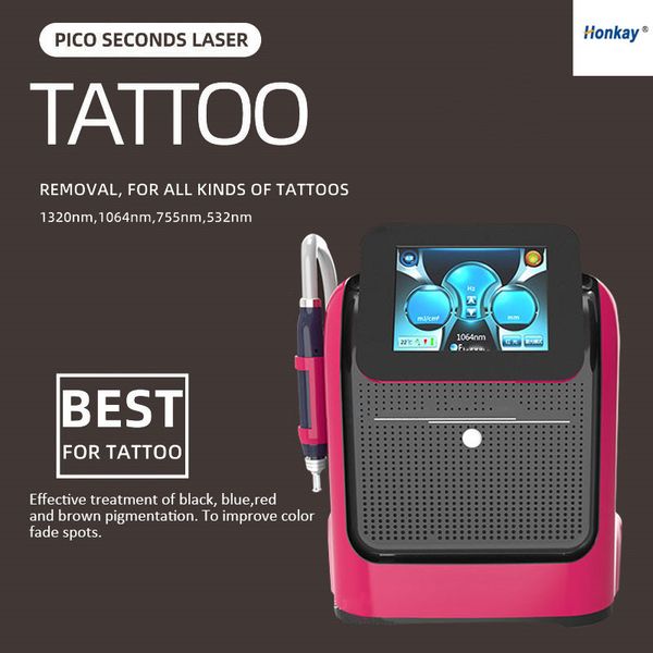 

protable picosecond laser q switched nd yag laser 532nm 1064 nm 1320 nm 755nm tattoo removal machine spot freckle removal eyeliner washing p, Black