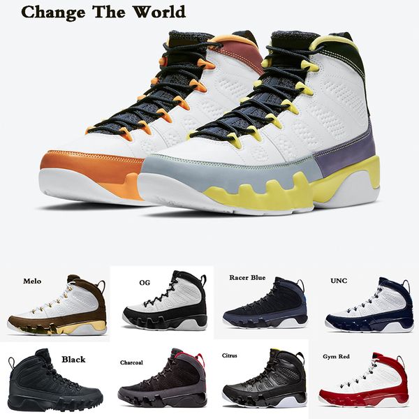 

2021 charcoal mens basketball shoes 9s jumpman 9 change the world racer university blue gold gym red black white sport sneakers trainer outd