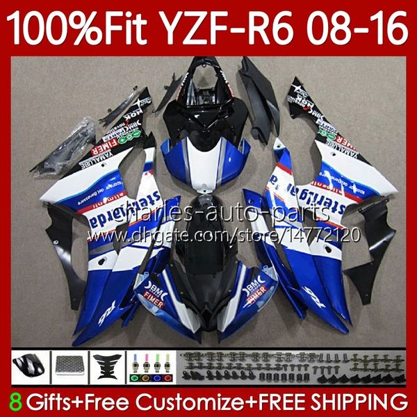 Spritzgusskörper für Yamaha YZF-R6 YZF R6 R weiß blau schwarz 6 600YZF600 2008–2016 Karosserie 99Nr