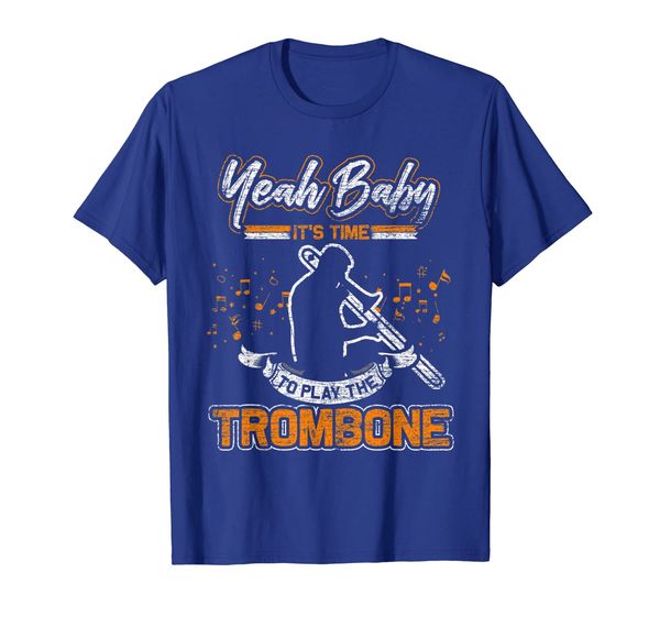 

it's time to play the trombone t-shirt, White;black