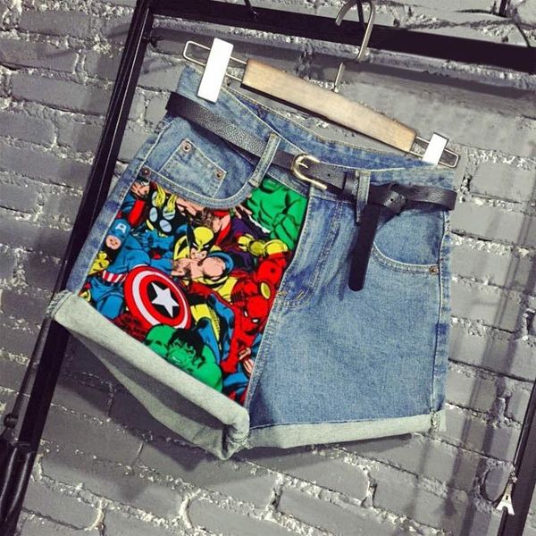 

women's jeans jean shorts ,very pants, comicon, cute, Blue