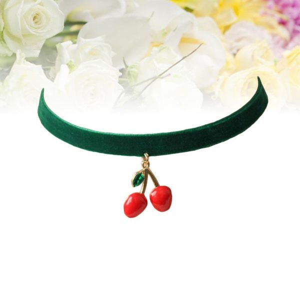 

pendant necklaces lady girls choker necklace retro cherry collar chain, Silver
