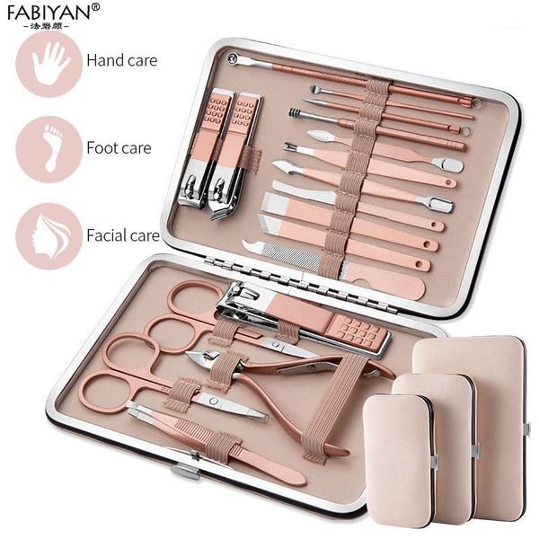 

7/10/15/18pcs set stainless steel manicure pedicure nail clippers scissors tweezers ear spoon dead skin remover tools kit1