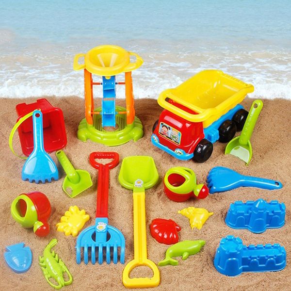 

Kids Beach Toys 5-25Pcs Baby Beach Play Set Children Sandbox Set Summer Sand Play Sand Water Game Beach Play Cart