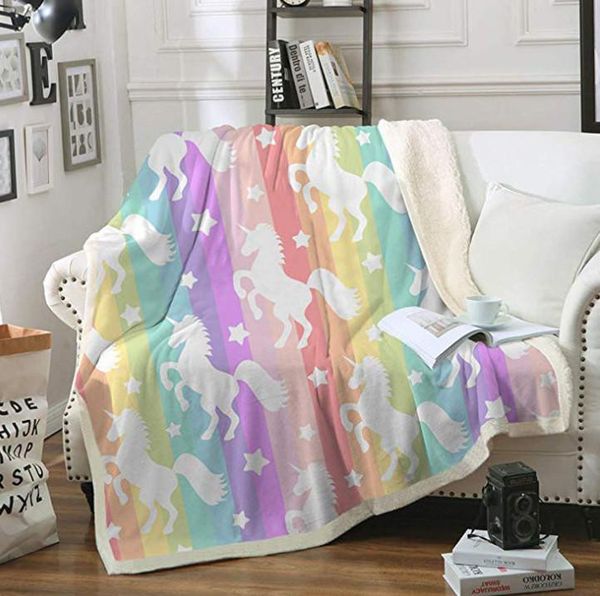 L'ultima dimensione 150X220CM coperta, coperte di flanella per animali domestici con stampa unicorno calda e confortevole, molti stili tra cui scegliere, supporto logo personalizzato