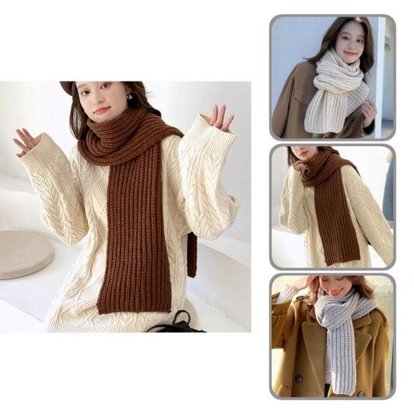 

scarves winter scarf wrinkle-reliable keep warm knitted medium long, Blue;gray