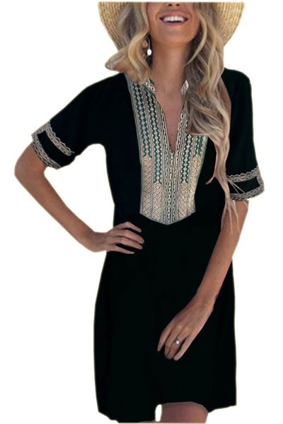 

dress fashionable autumn temperament women's v-neck a-line, White;black