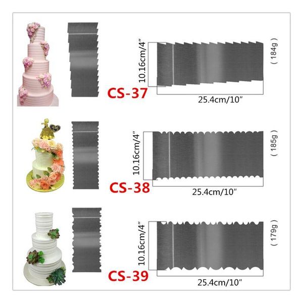 

baking & pastry tools 1pc cake scraper stainless steel comb icing smoother tool deco h58c