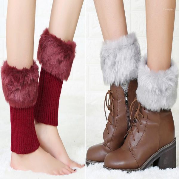 

pair fashion women short crochet boot cuffs knitted socks winter black white ladies knit warm leg1