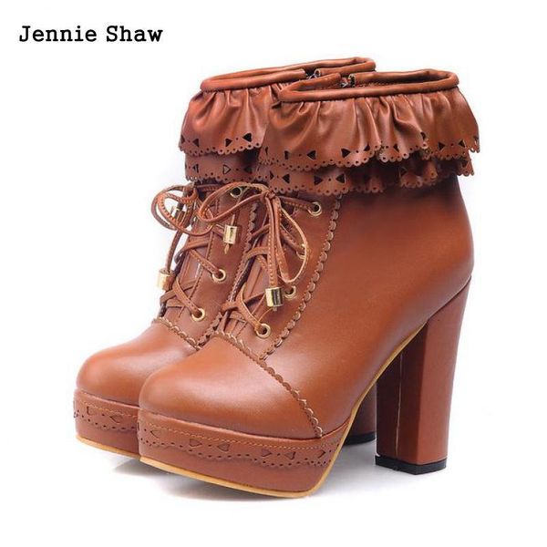 

botas lolita con tacn alto para cosplay, botines de mujer, Black