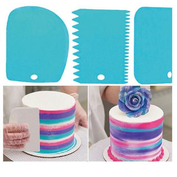 

3pcs/set dough cake cutter slicer spatula cream scraper multifunctional irregular teeth edge kitchen diy bake decoration baking & pastry too