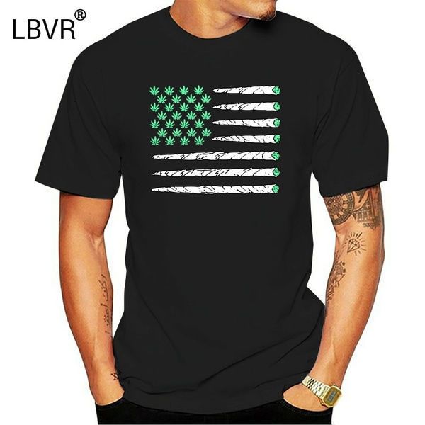 

cannabies pot leaf flag graphic t-shirts tee, Black
