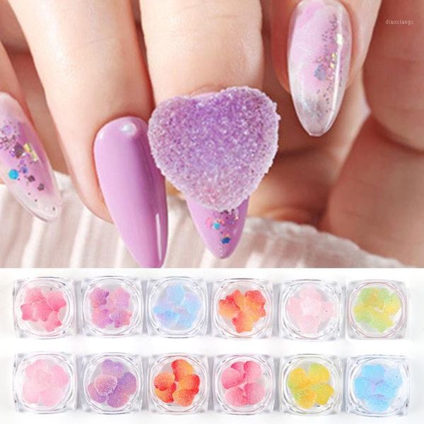 

nailart decals sticker decoration 2 boxs mixed color fudge shape peach heart diy nail art decorations accessories1, Black