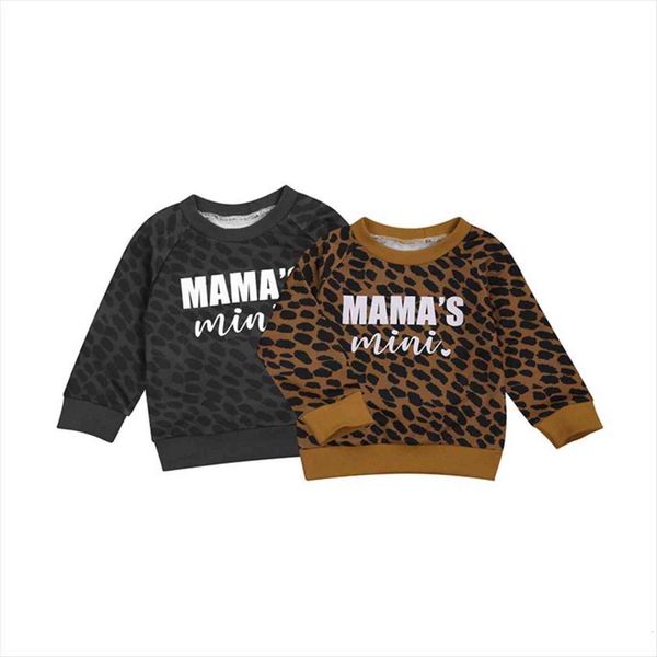 

6m 4years childrens leopard printed pullover sweater long sleeve round neck casual for spring autumn and winter, Black