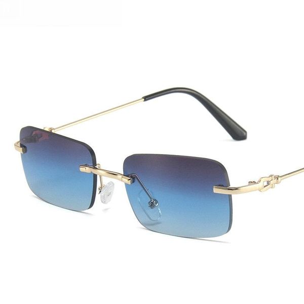 

sunglasses fashion brand designer women summer rimless square shades sun glasses eyewear sunshines luxury woman, White;black