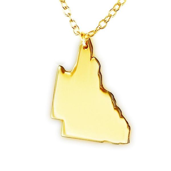 

australia queensland map necklace silvery stainless charm jewelry pendant necklaces, Silver
