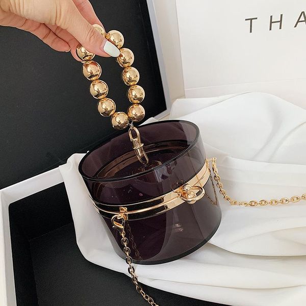 

evening bags high-quality acrylic plastic 2021 fashion ladies hand-held chain handbags simple texture one-shoulder messenger bag